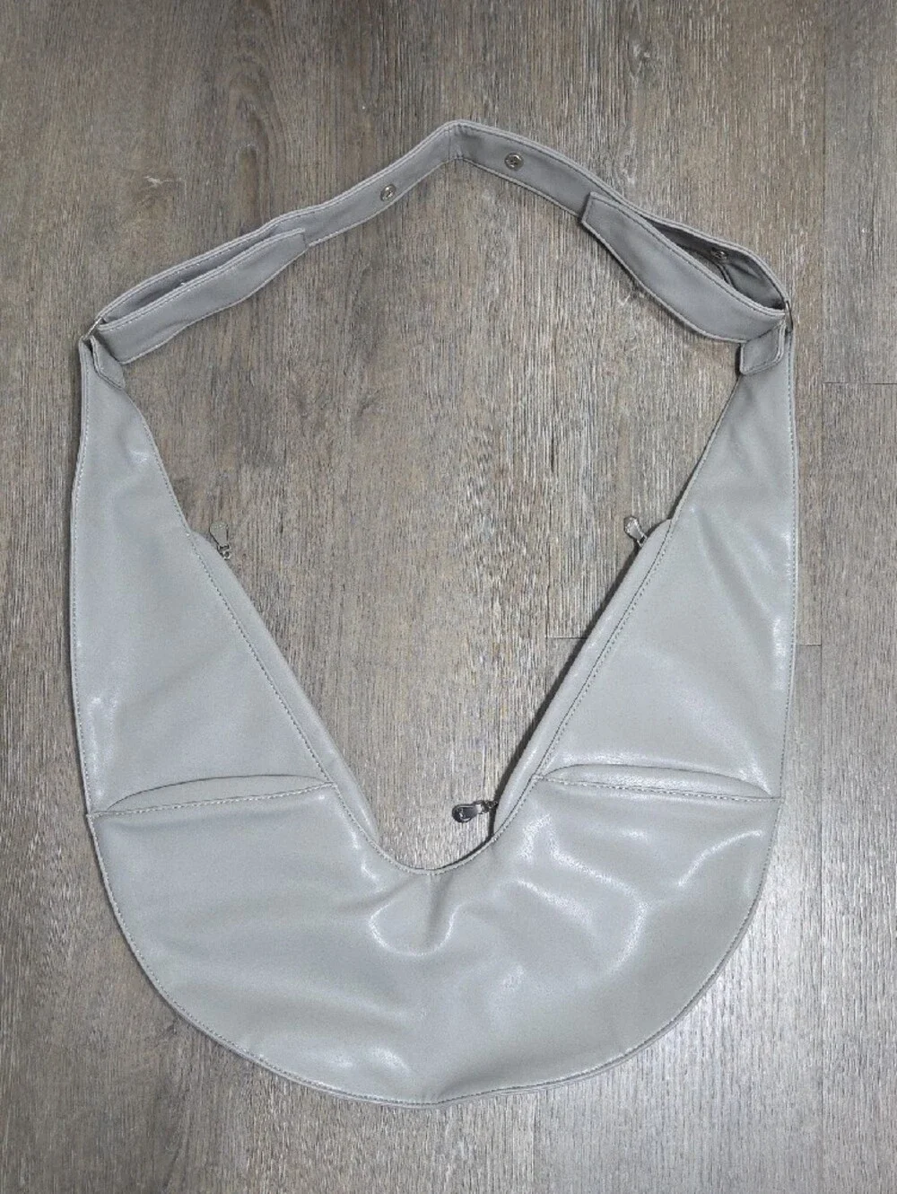 Sash Gray Crossbody Bag Vegan Leather Multiple Pockets NWOT